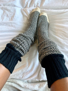 Speckled Noir Cozy Socks